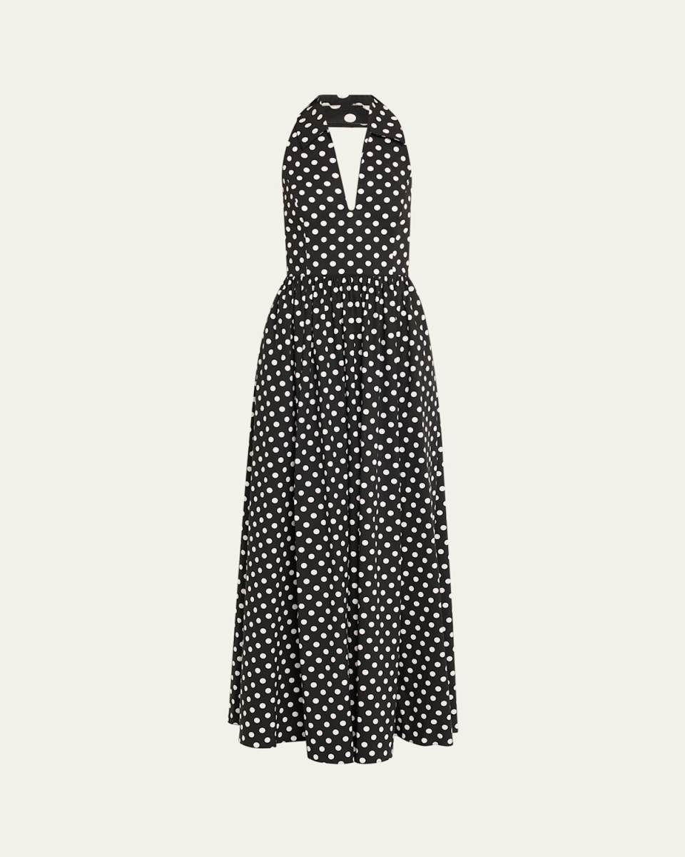 Aya Open-Back Collared Gown